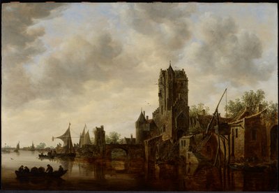 Rivierlandschap met de Pellecussenpoort bij Utrecht, 1648 door Jan Josephsz van Goyen